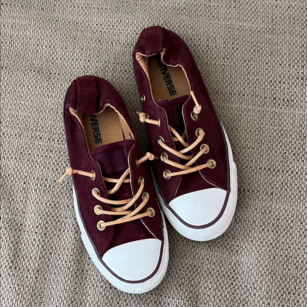 Converse Burgundy Sneakers with White Soles